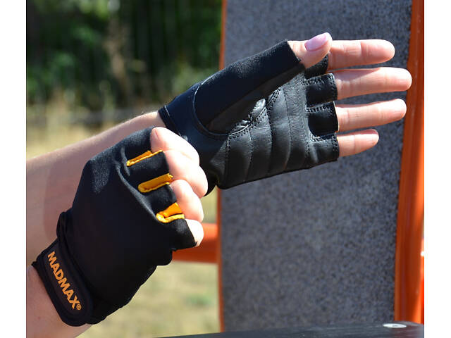 Рукавички для фітнесу MadMax MFG-251 Rainbow Orange M - Фото 8