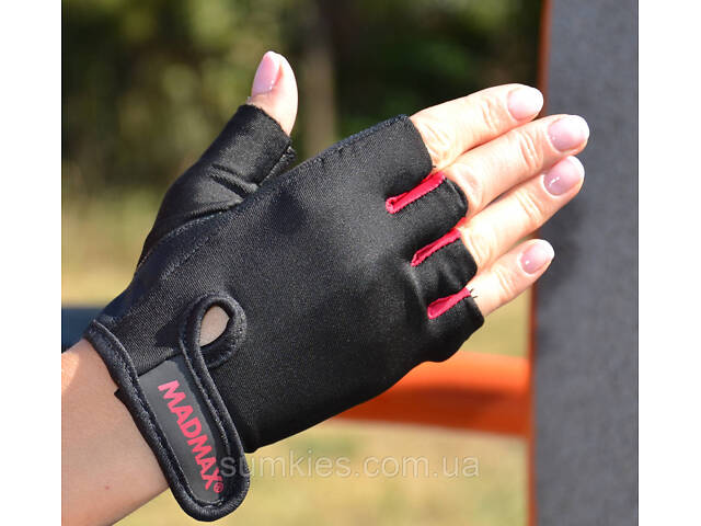 Рукавички для фітнесу MadMax MFG-251 Rainbow Rubine Red L - Фото 6