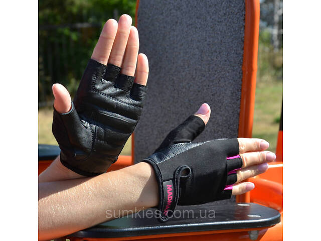 Рукавички для фітнесу MadMax MFG-251 Rainbow Pink S - Фото 7