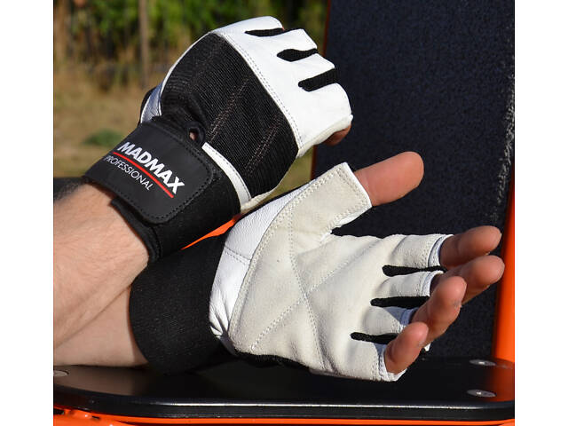 Рукавички для фітнесу MadMax MFG-269 Professional White L - Фото 4