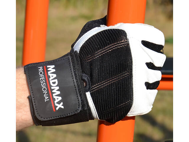 Рукавички для фітнесу MadMax MFG-269 Professional White L - Фото 5
