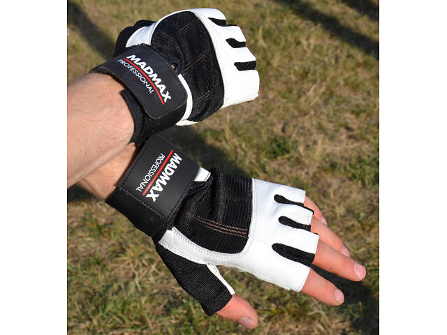 Рукавички для фітнесу MadMax MFG-269 Professional White L - Фото 6