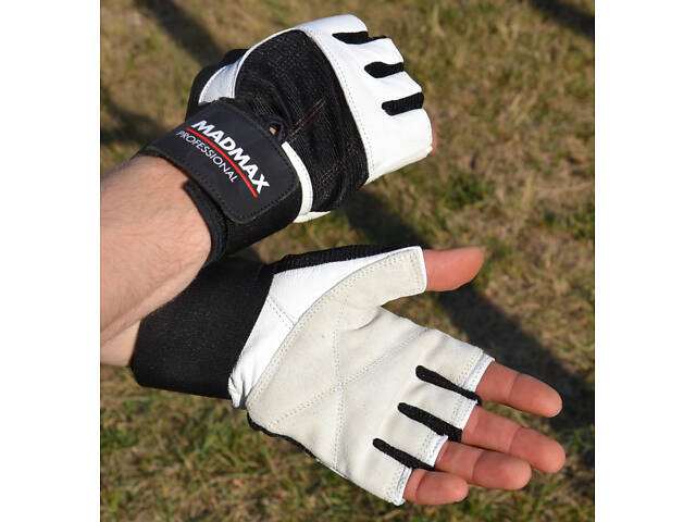 Рукавички для фітнесу MadMax MFG-269 Professional White L - Фото 7