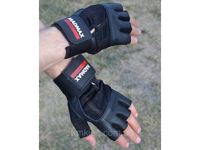 Рукавички для фітнесу MadMax MFG-269 Professional Exclusive Black XL - Фото 6
