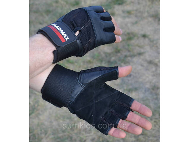 Рукавички для фітнесу MadMax MFG-269 Professional Exclusive Black XL - Фото 7