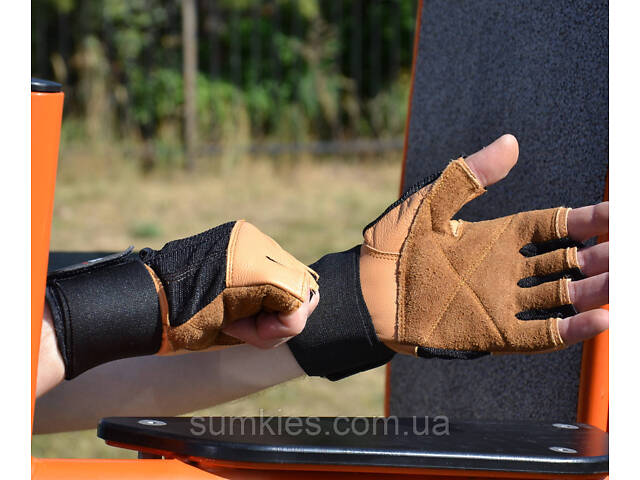 Рукавички для фітнесу MadMax MFG-269 Professional Brown XL - Фото 7