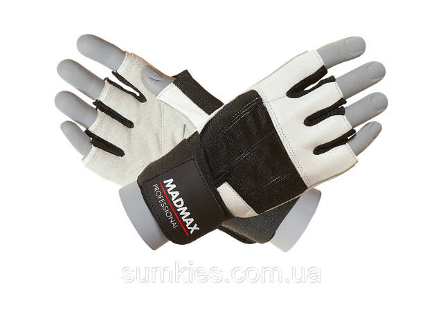 Рукавички для фітнесу MadMax MFG-269 Professional White L - Фото 1