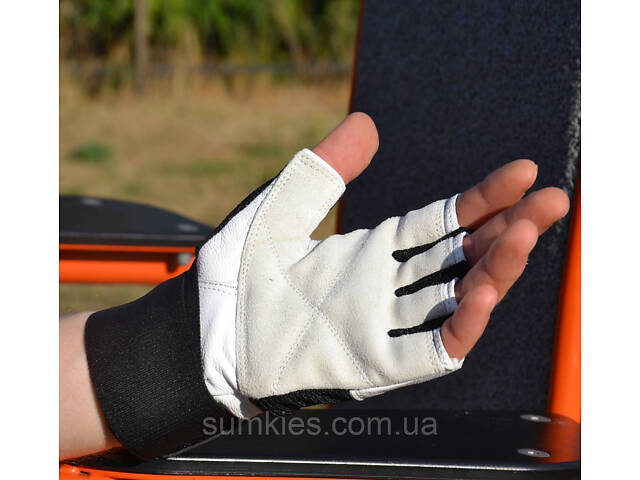 Рукавички для фітнесу MadMax MFG-269 Professional White L - Фото 3