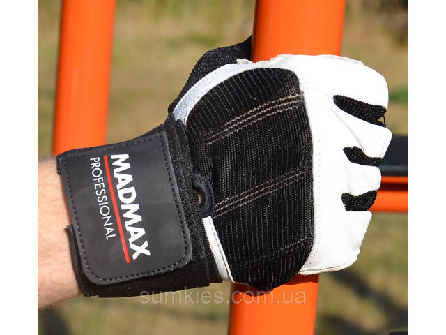 Рукавички для фітнесу MadMax MFG-269 Professional White L - Фото 5