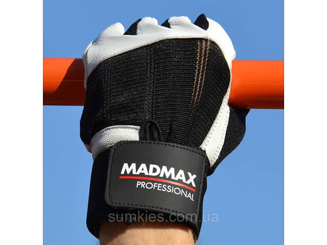 Рукавички для фітнесу MadMax MFG-269 Professional White L - Фото 9