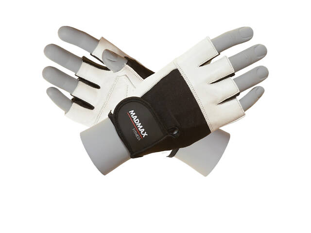 Рукавички для фітнесу MadMax MFG-444 Fitness White M - Фото 1
