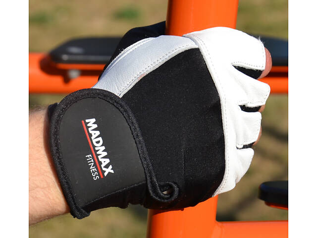 Рукавички для фітнесу MadMax MFG-444 Fitness White M - Фото 5