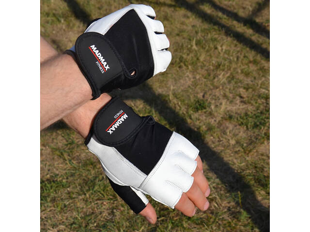 Рукавички для фітнесу MadMax MFG-444 Fitness White M - Фото 6