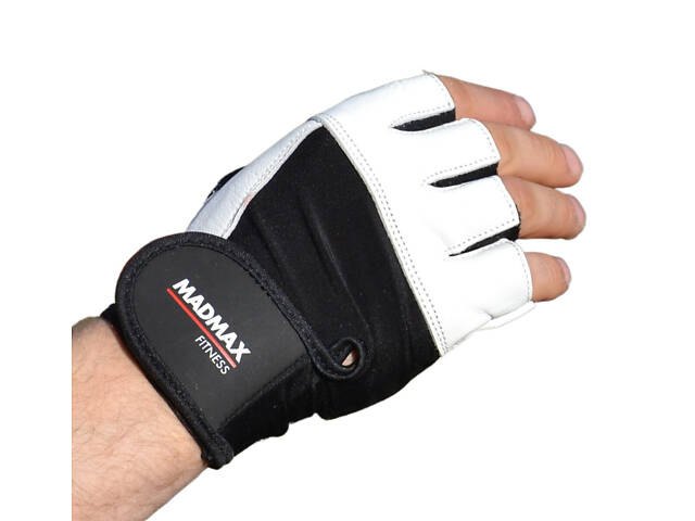 Рукавички для фітнесу MadMax MFG-444 Fitness White M - Фото 10