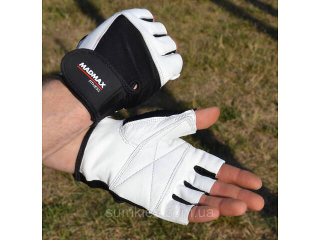 Рукавички для фітнесу MadMax MFG-444 Fitness White S - Фото 7