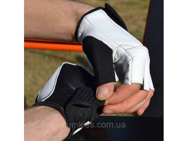 Рукавички для фітнесу MadMax MFG-444 Fitness White S - Фото 8