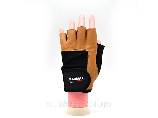 Рукавички для фітнесу MadMax MFG-444 Fitness Brown M - Фото 2