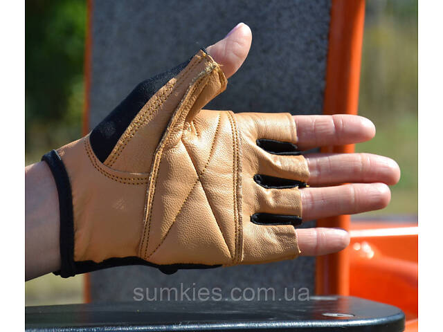 Рукавички для фітнесу MadMax MFG-444 Fitness Brown M - Фото 5