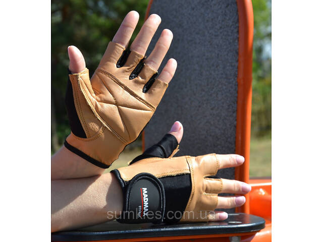 Рукавички для фітнесу MadMax MFG-444 Fitness Brown M - Фото 6