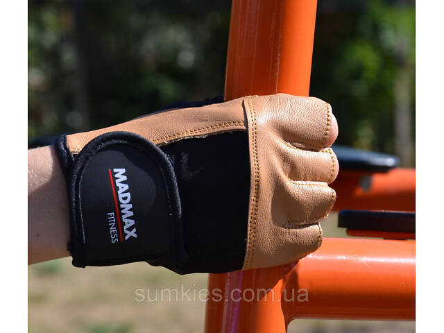 Рукавички для фітнесу MadMax MFG-444 Fitness Brown M - Фото 7