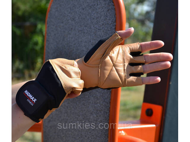 Рукавички для фітнесу MadMax MFG-444 Fitness Brown M - Фото 8