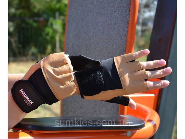 Рукавички для фітнесу MadMax MFG-444 Fitness Brown M - Фото 9