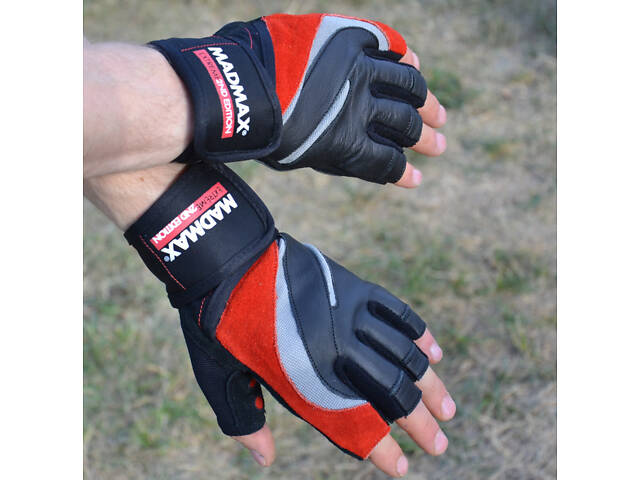 Рукавички для фітнесу MadMax MFG-568 Extreme 2nd edition Black/Red M - Фото 6