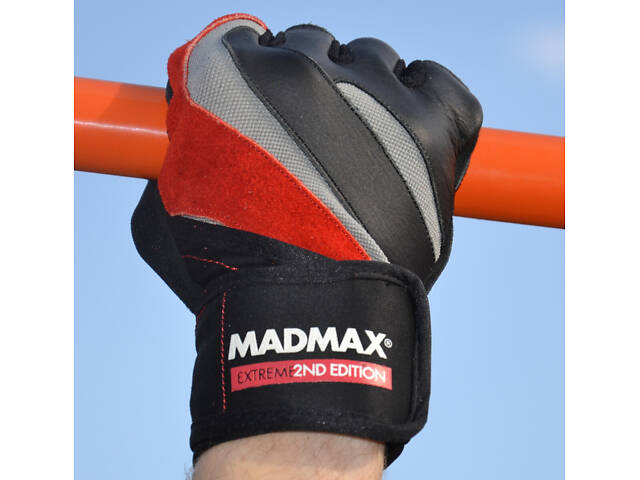 Рукавички для фітнесу MadMax MFG-568 Extreme 2nd edition Black/Red M - Фото 9