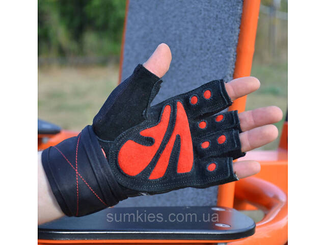 Рукавички для фітнесу MadMax MFG-568 Extreme 2nd edition Black/Red L - Фото 3