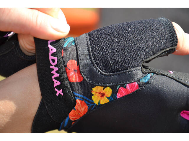 Рукавички для фітнесу MadMax MFG-770 Flower Power Gloves Black/Pink S - Фото 10