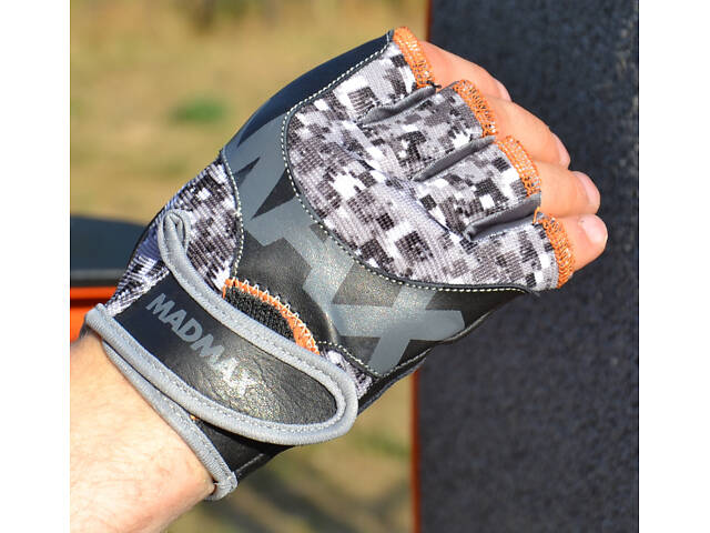 Рукавички для фітнесу MadMax MFG-831 Mti 83.1 Grey/Digital Camo M - Фото 2