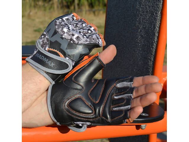 Рукавички для фітнесу MadMax MFG-831 Mti 83.1 Grey/Digital Camo S - Фото 4