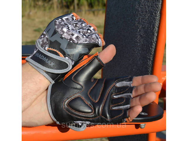 Рукавички для фітнесу MadMax MFG-831 Mti 83.1 Grey/Digital Camo M - Фото 4