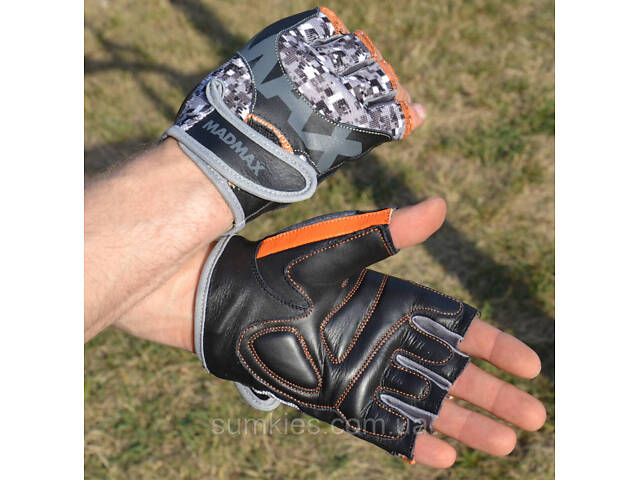 Рукавички для фітнесу MadMax MFG-831 Mti 83.1 Grey/Digital Camo M - Фото 7
