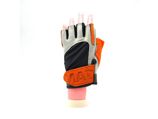 Рукавички для фітнесу MadMax MFG-850 Crazy Grey/Orange S - Фото 2