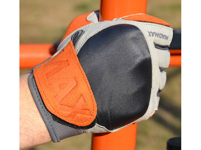 Рукавички для фітнесу MadMax MFG-850 Crazy Grey/Orange S - Фото 7