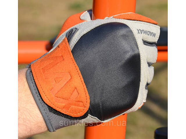 Рукавички для фітнесу MadMax MFG-850 Crazy Grey/Orange XXL - Фото 7