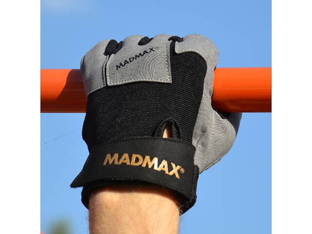 Рукавички для фітнесу MadMax MFG-871 Damasteel Grey/Black L - Фото 9