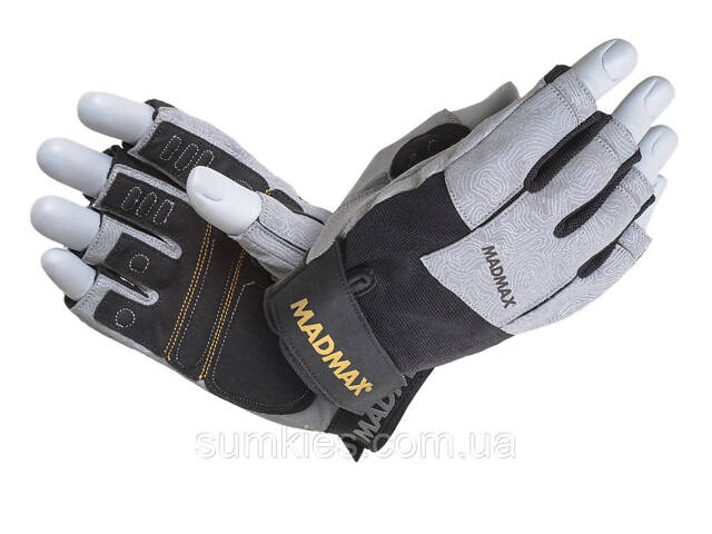 Рукавички для фітнесу MadMax MFG-871 Damasteel Grey/Black M - Фото 1