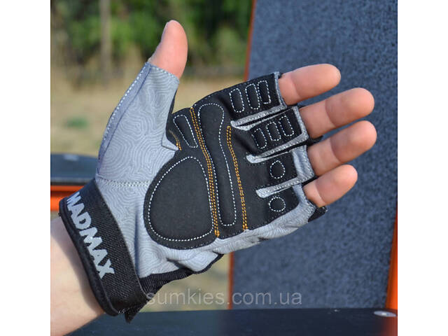Рукавички для фітнесу MadMax MFG-871 Damasteel Grey/Black M - Фото 5