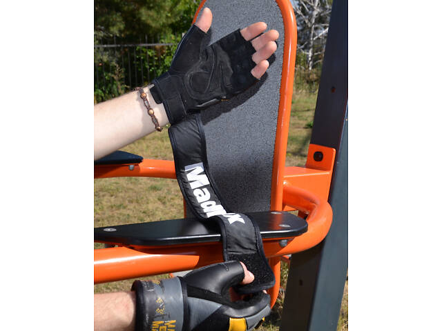 Рукавички для фітнесу MadMax MFG-880 Signature Black/Grey/Yellow XL - Фото 7