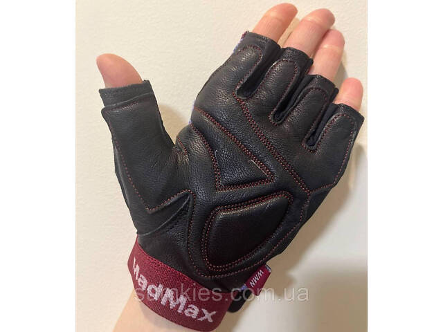 Рукавички для фітнесу MadMax MFG-911 Nine-eleven Black / perpito L - Фото 3
