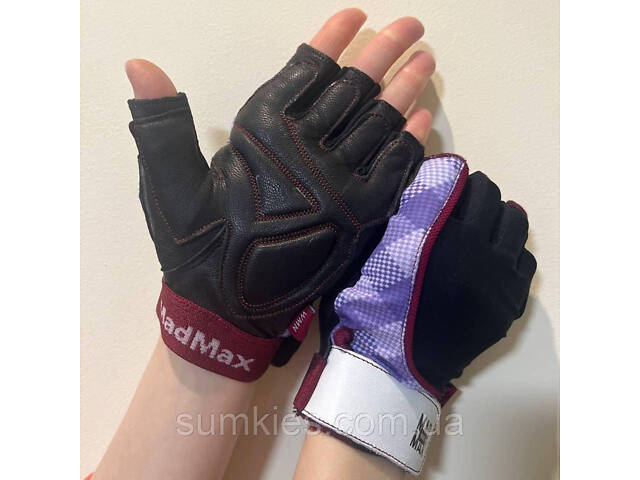 Рукавички для фітнесу MadMax MFG-911 Nine-eleven Black / perpito L - Фото 4