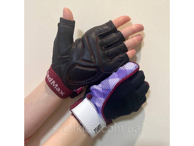 Рукавички для фітнесу MadMax MFG-911 Nine-eleven Black / perpito L - Фото 6