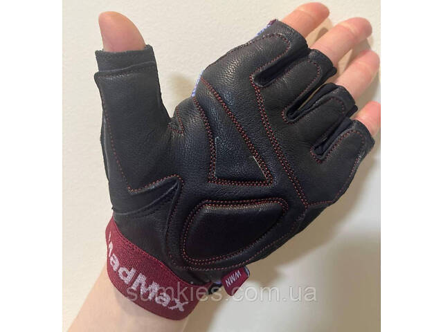 Рукавички для фітнесу MadMax MFG-911 Nine-eleven Black / perpito L - Фото 8