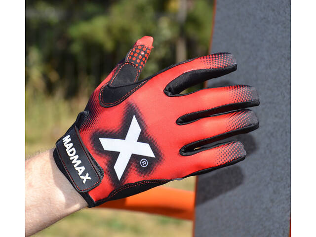 Рукавички для фітнесу MadMax MXG-101 X Gloves Black/Grey/Red M - Фото 4