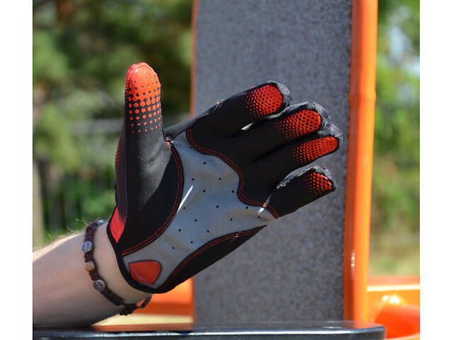 Рукавички для фітнесу MadMax MXG-101 X Gloves Black/Grey/Red M - Фото 6