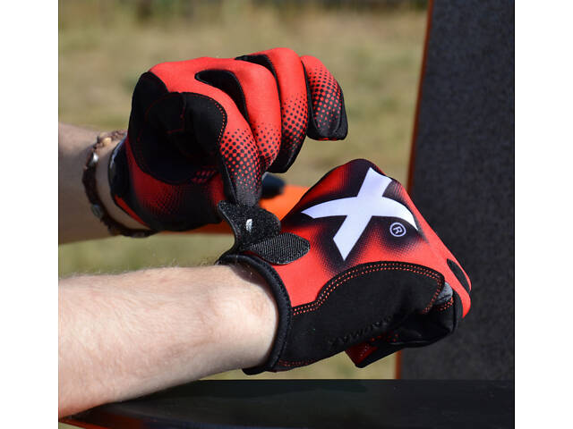 Рукавички для фітнесу MadMax MXG-101 X Gloves Black/Grey/Red M - Фото 8