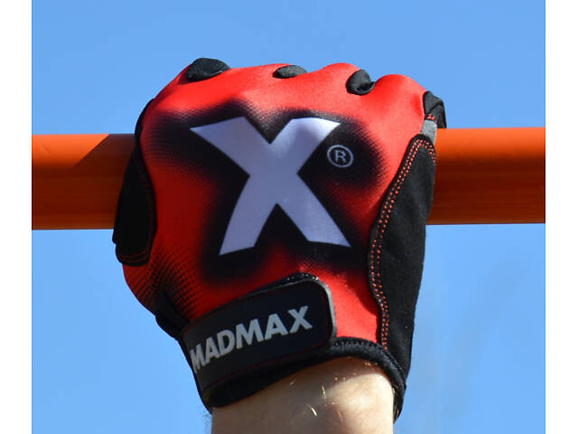 Рукавички для фітнесу MadMax MXG-101 X Gloves Black/Grey/Red M - Фото 9