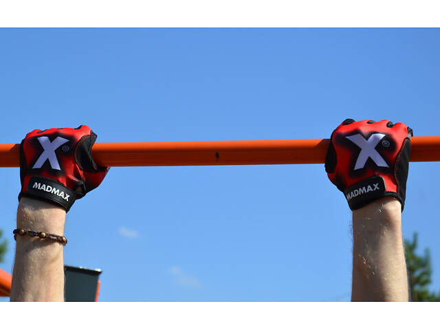 Рукавички для фітнесу MadMax MXG-101 X Gloves Black/Grey/Red M - Фото 10